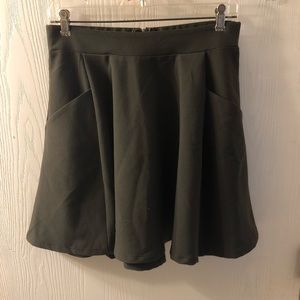 Olive green skater skirt